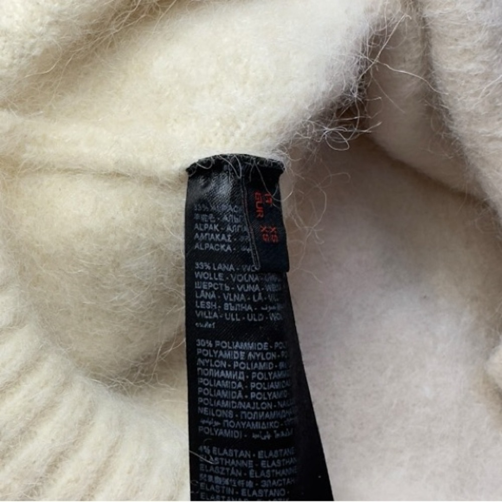 STEFANEL ALPACA WOOL Cream Turtleneck Sweater XSMALL - Picture 8 of 8